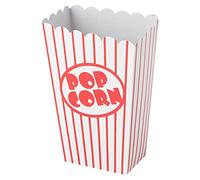 WedDecor Lot de 8 petites boîtes à popcorn en papier à rayures rouges et blanches, parfaites pour les anniversaires, les soirées cinéma, les soirées pyjama ou les fêtes de cirque, les fêtes prénatales