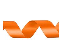 WedDecor Mandarine Orange Ruban pour Emballage Cadeau, 15mm x 25m Rouleau de Ruban Satin Polyester Double Face pour Noël, Mariage, Artisanat, Décoration de Gâteau d'Anniversaire