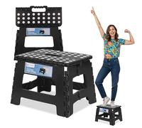 WedDecor Marchepied pliable en plastique haute résistance, noir, 22,9 cm, tabouret pliable en plastique antidérapant pour enfants et adultes, peut supporter jusqu'à 150 kg, pour cuisine, chambre à