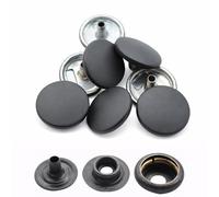Weddecor Matte Black 15mm Press Goujons Heavy Duty métal Nickle Free 4 Pièces de fixation Rivets Bouton d'accrochage artisanat en cuir, vestes, sacs, sangles, Jeans, Paquet de 10
