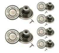 WedDecor Métal Jean Boutons de Rechange Fixing Attaches avec Dos Broche pour Réparation Pantalon Jeans, Vestes, Vêtements en Cuir, Mode Vêtements, Mat Gris, 14mm - Gris Mat, 14MM