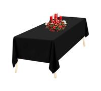 WedDecor Nappe de qualité supérieure rectangulaire en polyester durable, 228,6 x 335,3 cm, 1 pièce, noire, pour mariage, anniversaire, dîner, fêtes, décoration