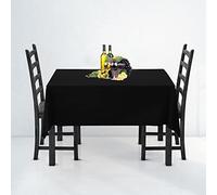 WedDecor Nappe rectangulaire de qualité supérieure en polyester durable, 228,6 x 335,3 cm, 1 pièce, noire, pour mariage, anniversaire, dîner, fêtes, décoration