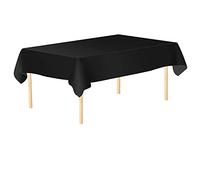WedDecor Nappe rectangulaire en plastique noir - 137 x 274 cm - Nappe jetable pour intérieur ou extérieur - Pour anniversaire, pique-nique, Noël, mariage, fête prénatale, décorations de fête