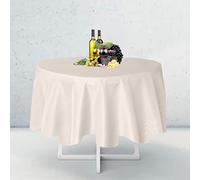 WedDecor - Nappe ronde de 335 cm de qualité supérieure - Ivoire - 1 pièce - Tissu polyester durable - Housse de table pour mariage, anniversaire, dîner, fêtes, décoration