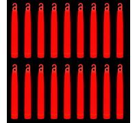 WedDecor Néon Couleurs Ultra Lumineux Brille dans Le Noir Bâton Tubes Cordon Premium Fluorescent Barres Clair Bâtons pour Graduation Fête, Camping, Neuf an ’S Réveillon, 6 inches, 25pcs, Rouge