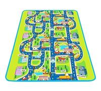 WedDecor Non Toxique Enfants Activité Tapis de Jeu, Éducatif, Grand et Épais, BébéÉducation Tapis Route Traffic City Ville Carte avec Sac Transport - Design-1