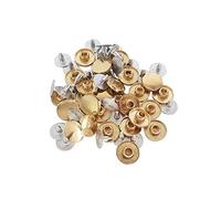 WedDecor Plat Tête Laiton Clous Cuir & Jean Chapeau Rivets pour Décoration Maroquinerie, Vêtements, Accessoires Mode, Artisanat Bricolage Projets, (10mm, Doré, 100pcs)