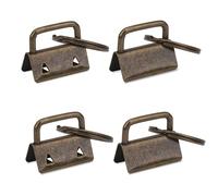 WedDecor Porte-clés de 25 mm, avec ensemble de bracelets en métal avec porte-clés, cordon, porte-clés, fournitures pour sangles, ceintures et sacs, bronze