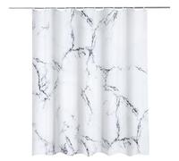WedDecor Rideau de douche imperméable et résistant à la moisissure 100 % polyester avec 12 crochets Gris et blanc 180 x 180 cm