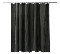 Weddecor Rideau de douche résistant à la moisissure et imperméable en PEVA - Rideau de douche robuste avec 12 crochets en plastique blanc - 180 x 180 cm - Noir