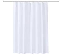 Weddecor Rideau de douche résistant aux moisissures et imperméable en PEVA avec 12 crochets en plastique blanc, 180 x 180 cm, blanc
