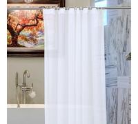 Weddecor Rideau de douche résistant aux moisissures, imperméable en PEVA - Rideau de douche robuste avec 12 crochets en plastique blanc - 180 x 180 cm - Transparent