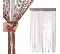 WedDecor Rideaux à cordons de couleur bordeaux foncé avec franges scintillantes, panneau moustiquaire, séparateur de pièce, rideau à franges pour portes, ouvertures, fenêtres, décoration de la maison