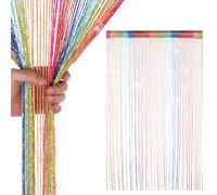 WedDecor Rideaux à cordons multicolores avec franges scintillantes, panneau moustiquaire, séparateur de pièce, rideau à franges pour portes, entrées, fenêtres, décoration de la maison, décoration