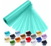 WedDecor Rouleaux de tissu en organza transparent à paillettes pour chemin de table, décoration de mariage, nœuds de chaise, ruban pour loisirs créatifs, 25 m x 29 cm, vert turquoise