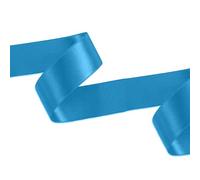 WedDecor Ruban de satin bleu layette double face en polyester 15 mm x 91,4 m - Ruban épais pour travaux manuels, emballages cadeaux, bouquets de Saint-Valentin, projet de couture, ballons de fête,