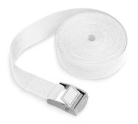 WedDecor Sangles réglables à boucle came d'arrimage, tension intensive, cliquet dégagement rapide, moto, cargaison, camion, remorques, bagages, 5m x 25mm, blanc