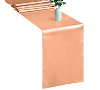 WedDecor Satin Chemin de Table pour Mariage Banquet Fêtes Anniversaire Réception Fiançailles Restaurant Fête Dîner Décoration, 12 X 108 Pouce - Couleur Pêche, 10pcs