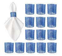 WedDecor Serviette Anneaux Strass Design Serviettes Support Emballage pour Banquets, Dîner, Noël, Fêtes, Mariages Table Décoration, 13cm x 4cm - Bleu