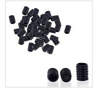 WedDecor Silicone Cordon Serrures Réglable Curseur Bouton Non Dérapant Extrémité Bouchon Fermoir Durable Boucles pour Élastique Cordons, 9mm x 6.5mm - Noir, 10pcs