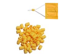 WedDecor Silicone Cordon Serrures Réglable Curseur Bouton Non Dérapant Extrémité Bouchon Fermoir Durable Boucles pour Élastique Cordons, 9mm x 6.5mm - Jaune, 20pcs