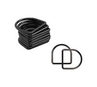 WedDecor Soudé 35mm Métal D Bague Réglable Éléments de Fixation, Durable Boucles Pour Sac à Main, Toile Sangle, Chien Colliers,Ceintures,Porte-Monnaie,DIY Projets - Noir, 10pcs