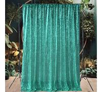 WedDecor Toile de fond à paillettes brillantes vert émeraude 1,2 x 2,7 m pour studio photo, bal de fin d'année, mariage, fête d'anniversaire, célébrations, événements et décoration