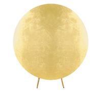 WedDecor Toile de fond ronde dorée brillante de 150 cm en élasthanne, infroissable, couleur unie, pour décoration de photographie, mariage, anniversaire, événements, banquet, fête prénatale