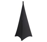 WedDecor Tripode Support Haut-Parleur Extensible étui, Triple Verso Toile 360 Degree recouvrement, Noir Spandex Lycra DJ Jupe with 3 côtés Poche - Idéal pour éclat Effet (Simple) - Noir, 10pcs