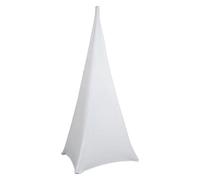 WedDecor Tripode Support Haut-Parleur Extensible étui, Triple Verso Toile 360 Degree recouvrement, Noir Spandex Lycra DJ Jupe with 3 côtés Poche - Idéal pour éclat Effet (Simple) - Blanc, 1pc