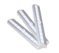 WedDecor Under Cabinet Lumière sans Mouvement Pir Capteur LED avec Bande Magnétique Batterie pour Placard Cuisine, Bibliothèque, Escaliers, Tiroir, Blanc Chaud, 1 - Blanc