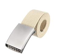 WedDecor Unisexe Ceinture Sangle Compatible avec 26-51 Pouces ARMÉE Combat Style Tissu Coton en Toile matériel avec Argent Brillant Boucle Coulissant Catch Serrage pour décontracté