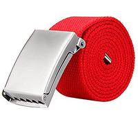 WedDecor Unisexe Ceinture Sangle Compatible avec 26-51 Pouces ARMÉE Combat Style Tissu Coton en Toile matériel avec Argent Brillant Boucle Coulissant Catch Serrage pour décontracté