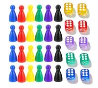WeddHuis 10 pièces jeu de dés et 24 pions, cubes de jeu, acrylique, jeu de dés, jeu de table (couleur)