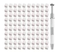 WeddHuis 100pcs éponge pour art des ongles,pinceau métallique,mini éponges remplaçables,outils de rendu pour art des ongles,avec blocs pinceau,éponge pour art des ongles dégradé