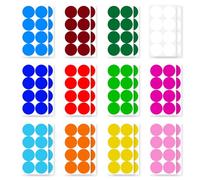 WeddHuis 192 Pièces Autocollantes Étiquettes Rondes Colorées pour Bureau et Stockage (50 mm) (12 Couleurs, Multicolore)