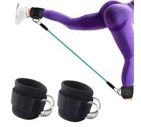 WeddHuis 2 pcs Sangle Cheville Musculation Poulie Sangle de Cheville Réglable Gymnastique Accessoires pour Fitness Sport Gym Exercice Tirage