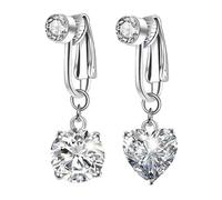 WeddHuis 2 Pièce Piercing Nombril Acier Chirurgical acier inoxydable avec Clair Petits Cristaux Ronds piercing nombril anneau pour Femme Filles (Argent)