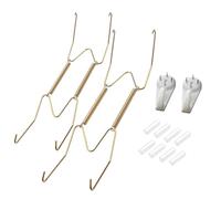 WeddHuis 2 Pièces Crochets Muraux pour,Supports en Acier Inoxydable non marquants,Invisibles avec Manchons de Protection,Support Assiette Decorative,Porte Assiette Murale (8 Pouces) (Transparent)