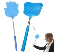WeddHuis 2 Pièces Tapettes à Mouches Extensible Stable, Coloré pour Les Mouches, Les Moustiques et Les Insectes, tapette mouche (Blau)