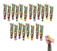 WeddHuis 20 Mini Balles en Caoutchouc Jouets, Rebondissantes pour Enfants, à Ressort avec Bandes Colorées, Multicolores, Anniversaire Enfant/Cadeaux/Soirée/Souvenirs (23mm) (Couleurs Aléatoires)