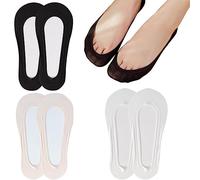 WeddHuis 3 Paires Chaussettes Femmes Protège-Pied Invisible Soie Nylon Socquettes Anti-dérapant Silicone 36-39