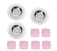 WeddHuis 3 Pcs Collecteur de Cheveux+6 Pcs Autocollants jetables pour siphon de sol,Filtre Évier de Cuisine,Filtre Drain de Douche,Attrape Cheveux Douche,Filtre Cheveux Douche