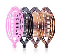 WeddHuis 4 Piece Fish Clip, Classic Banana Hair Clips for Women, Banana Clips, Hair Combs, for Fine and Thick Hair, Suitable for Sports and Life (14 cm)