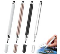 WeddHuis 4 pièces 2 en 1 stylo tactile pour tablette, compatible avec iPad/iPhone/Samsung/Android/IOS, stylo tablette universel