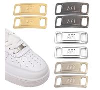 WeddHuis 4 pièces,Chaussure Élastique,Charmes de Mode,Kits de DIY,3 Paires de Boucles en Métal,Accessoires de Dentelle Bricolage pour Enfants et Adultes (3 Couleurs: Argent,Or,Noir Pistolet)