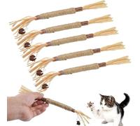 WeddHuis 5 Bâtons de Cataire, Jouets à Mâcher pour Chats, Soin Dentaire, Aide à la Plaque Dentaire & Mauvaise Haleine, Hygiène Dentaire Saine