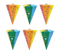 WeddHuis 5 Cônes de Rentrée Scolaire DIY, Pochettes Surprise pour la Première Journée d'École, Garçons et Filles (30cm) (6 Couleurs)