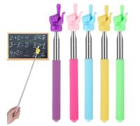 WeddHuis 5 pièces, en acier inoxydable, Mini pour enseignement et présentation, Bâton telescopique lecture, telescope de doigt, finger pointer école maternelle, Laser (Bleu, Jaune, Vert, Rose, Violet)